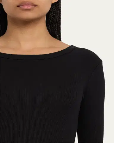 ÉTERNE Long-Sleeve Crewneck Knit Mini Dress | Thumbnail 5