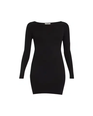 ÉTERNE Long-Sleeve Crewneck Knit Mini Dress | Thumbnail 1
