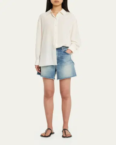 Nili Lotan Julien Oversized Button Down Silk Shirt | Thumbnail 2