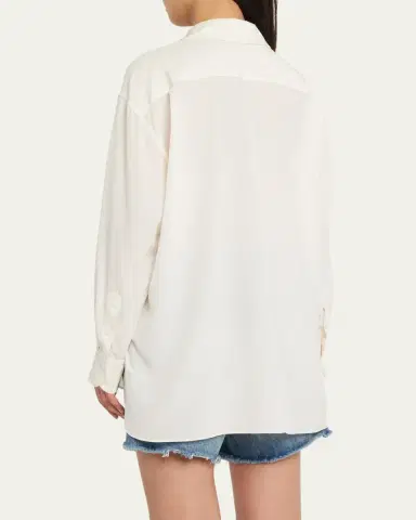 Nili Lotan Julien Oversized Button Down Silk Shirt | Thumbnail 3
