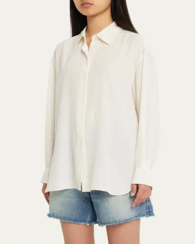 Nili Lotan Julien Oversized Button Down Silk Shirt | Thumbnail 4