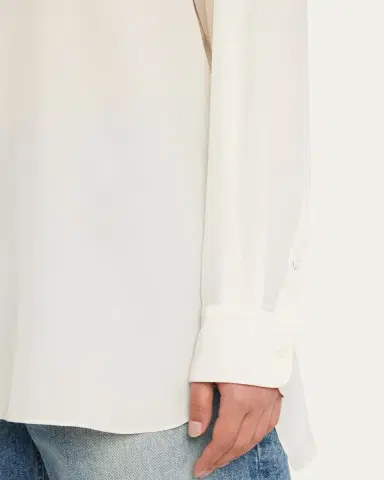 Nili Lotan Julien Oversized Button Down Silk Shirt | Thumbnail 5