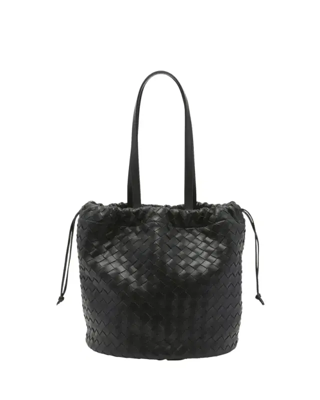 Medium Intrecciato Leather Bucket Bag