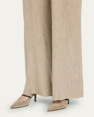 Brunello Cucinelli Suede Pointed Toe Slingback Pumps | Thumbnail 2