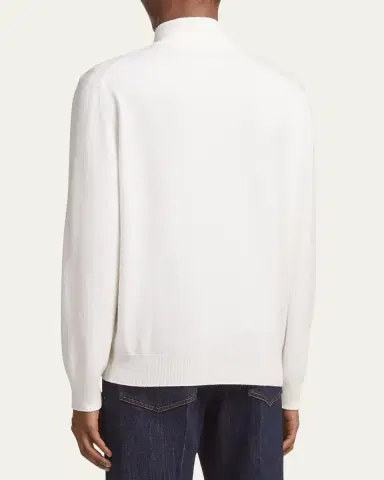 ZEGNA Men's Oasi Cashmere Zip Mock Neck Sweater | Thumbnail 2 ZEGNA Men's Oasi Cashmere Zip Mock Neck Sweater | Thumbnail 2