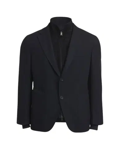 Zegna Men's Trofeo Blazer with Suede Bib | Thumbnail 1