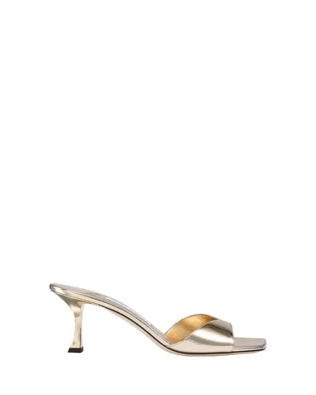 Jimmy Choo Skye Metallic Leather Slide Sandals