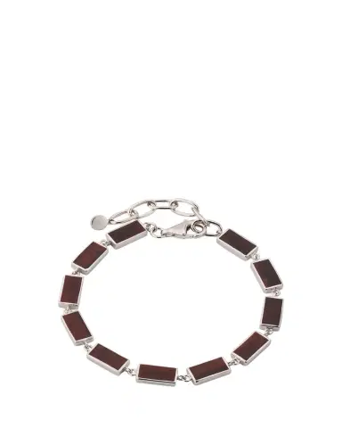 Jan Leslie Men's Sterling Silver Red Tigers Eye Bracelet | Thumbnail 1