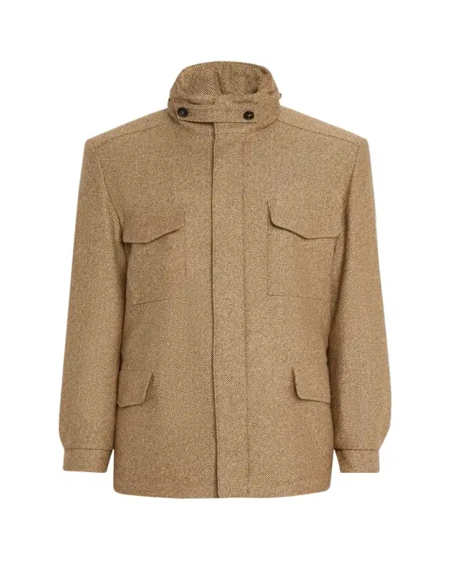 Men's Traveller Cashmere and Silk Chevron Field Jacket