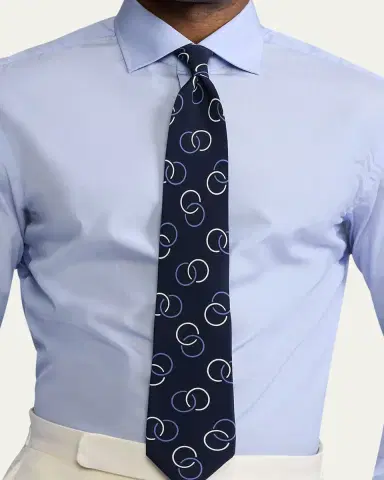 Ralph Lauren Purple Label Men's Linked Circles Silk Crepe Tie | Thumbnail 2 Ralph Lauren Purple Label Men's Linked Circles Silk Crepe Tie | Thumbnail 2
