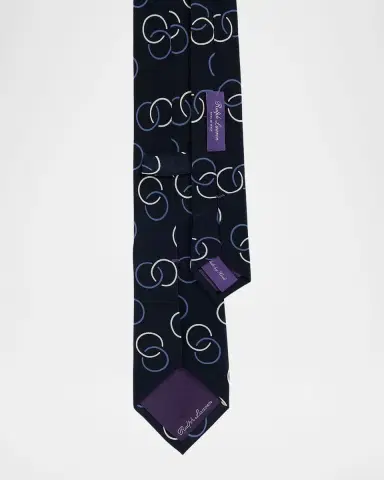 Ralph Lauren Purple Label Men's Linked Circles Silk Crepe Tie | Thumbnail 7 Ralph Lauren Purple Label Men's Linked Circles Silk Crepe Tie | Thumbnail 7