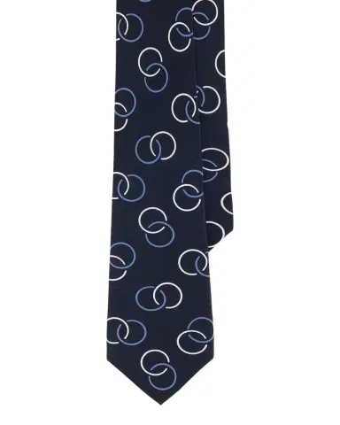 Ralph Lauren Purple Label Men's Linked Circles Silk Crepe Tie | Thumbnail 1 Ralph Lauren Purple Label Men's Linked Circles Silk Crepe Tie | Thumbnail 1