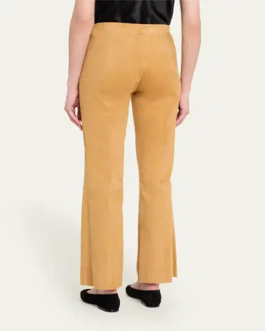 Sprwmn Suede Ankle Flare Pants with Princess Seaming | Thumbnail 3 Sprwmn Suede Ankle Flare Pants with Princess Seaming | Thumbnail 3