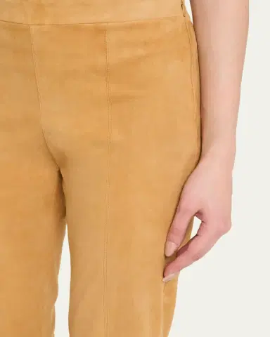 Sprwmn Suede Ankle Flare Pants with Princess Seaming | Thumbnail 5 Sprwmn Suede Ankle Flare Pants with Princess Seaming | Thumbnail 5