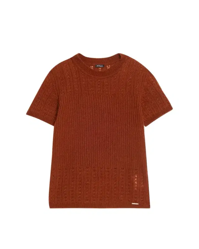 Cashmere-Silk Short-Sleeve Sweater