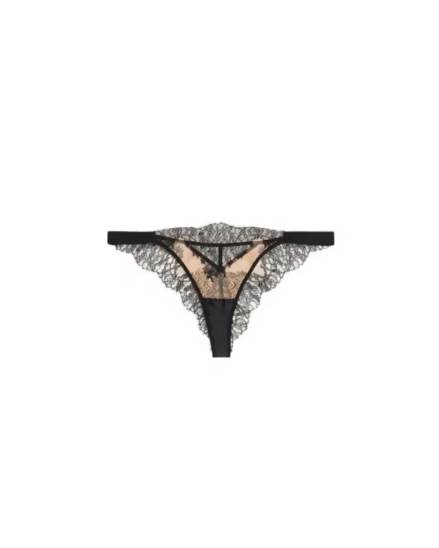 Livy Nuit Blanche Two-Tone Lace Tanga