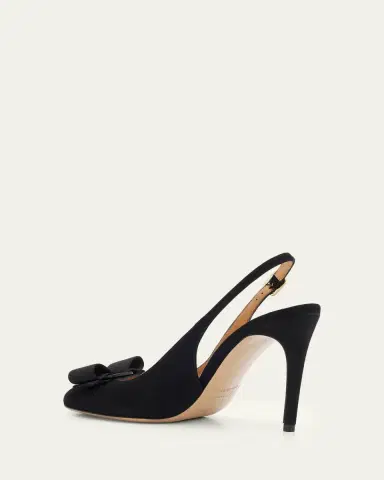 Ferragamo 95mm Vibily Bow Suede Slingback Pumps | Thumbnail 2 Ferragamo 95mm Vibily Bow Suede Slingback Pumps | Thumbnail 2