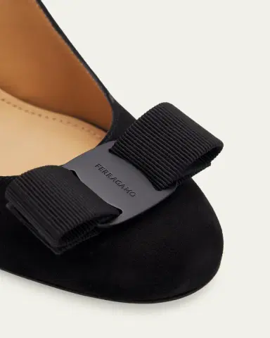 Ferragamo 95mm Vibily Bow Suede Slingback Pumps | Thumbnail 3 Ferragamo 95mm Vibily Bow Suede Slingback Pumps | Thumbnail 3