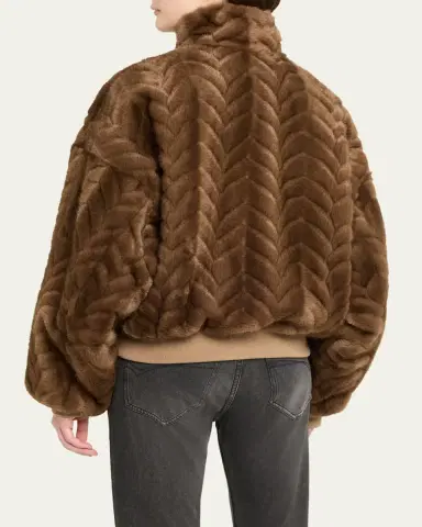 Balenciaga Cropped Faux Fur Bomber Jacket | Thumbnail 3 Balenciaga Cropped Faux Fur Bomber Jacket | Thumbnail 3