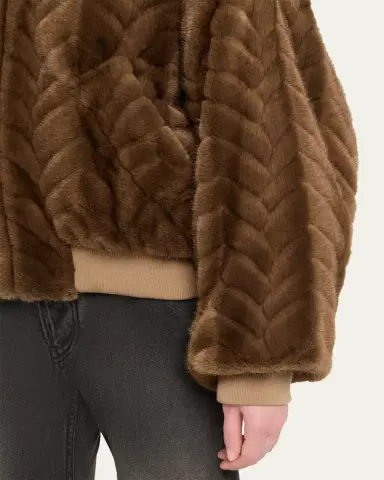 Balenciaga Cropped Faux Fur Bomber Jacket | Thumbnail 5 Balenciaga Cropped Faux Fur Bomber Jacket | Thumbnail 5