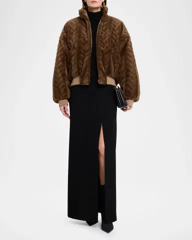 Balenciaga Cropped Faux Fur Bomber Jacket | Thumbnail 6 Balenciaga Cropped Faux Fur Bomber Jacket | Thumbnail 6