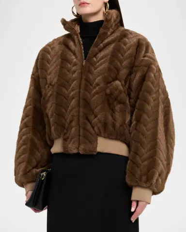 Balenciaga Cropped Faux Fur Bomber Jacket | Thumbnail 8 Balenciaga Cropped Faux Fur Bomber Jacket | Thumbnail 8