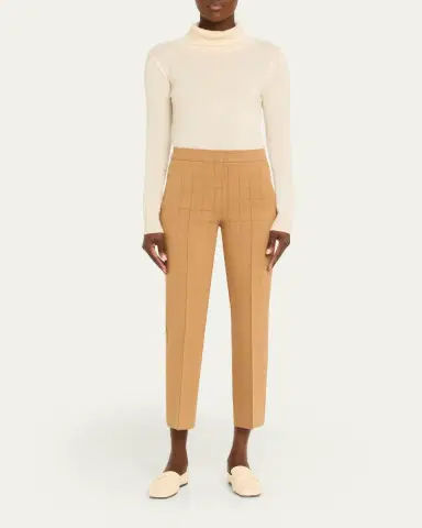 HIGH SPORT Metallic Windowpane Matte Jacquard Slim-Leg Crop Pants | Thumbnail 2 HIGH SPORT Metallic Windowpane Matte Jacquard Slim-Leg Crop Pants | Thumbnail 2