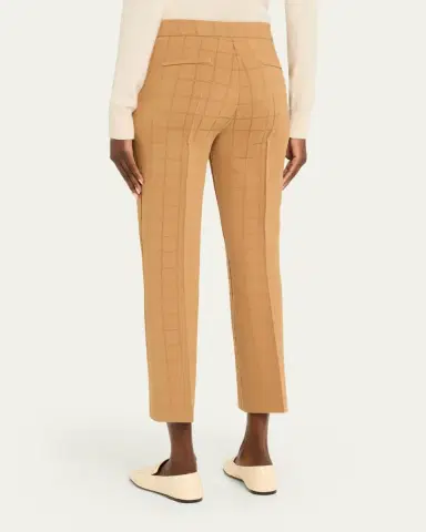 HIGH SPORT Metallic Windowpane Matte Jacquard Slim-Leg Crop Pants | Thumbnail 3 HIGH SPORT Metallic Windowpane Matte Jacquard Slim-Leg Crop Pants | Thumbnail 3