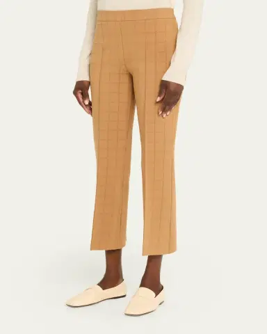 HIGH SPORT Metallic Windowpane Matte Jacquard Slim-Leg Crop Pants | Thumbnail 4 HIGH SPORT Metallic Windowpane Matte Jacquard Slim-Leg Crop Pants | Thumbnail 4