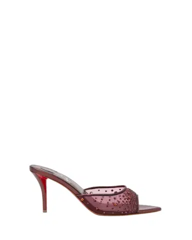 Christian Louboutin 80mm Miss Z Embellished Mesh and Metallic Leather Mule Pumps | Thumbnail 1 Christian Louboutin 80mm Miss Z Embellished Mesh and Metallic Leather Mule Pumps | Thumbnail 1