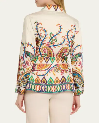 Etro Belted Paisley Silk Field Jacket | Thumbnail 3 Etro Belted Paisley Silk Field Jacket | Thumbnail 3