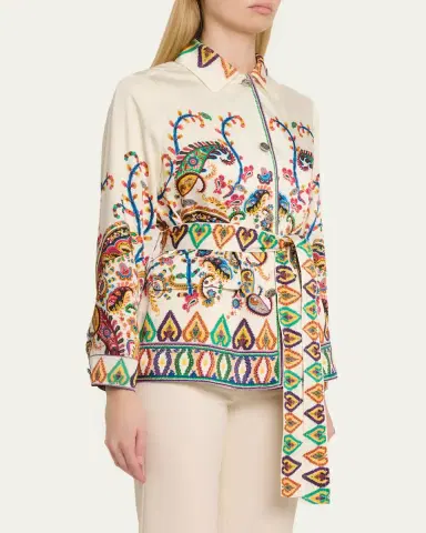 Etro Belted Paisley Silk Field Jacket | Thumbnail 4 Etro Belted Paisley Silk Field Jacket | Thumbnail 4