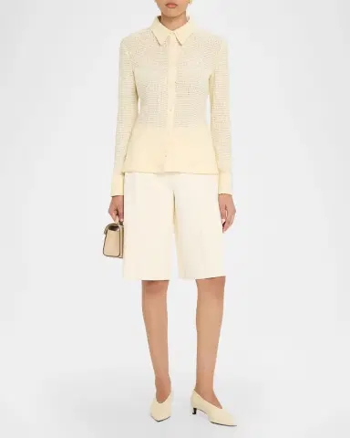 Jil Sander Openwork Cotton Knit Shirt | Thumbnail 6 Jil Sander Openwork Cotton Knit Shirt | Thumbnail 6
