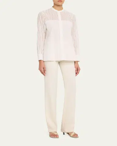 Akris Wave Broderie Anglaise Cotton Voile Blouse | Thumbnail 2 Akris Wave Broderie Anglaise Cotton Voile Blouse | Thumbnail 2