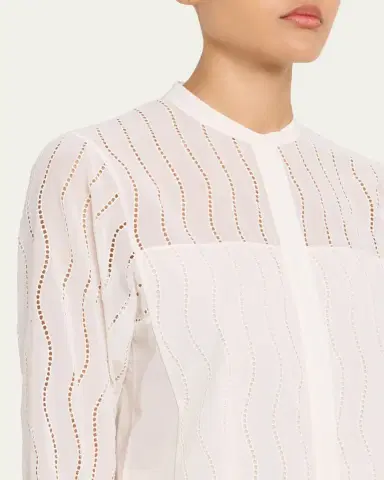 Akris Wave Broderie Anglaise Cotton Voile Blouse | Thumbnail 5 Akris Wave Broderie Anglaise Cotton Voile Blouse | Thumbnail 5