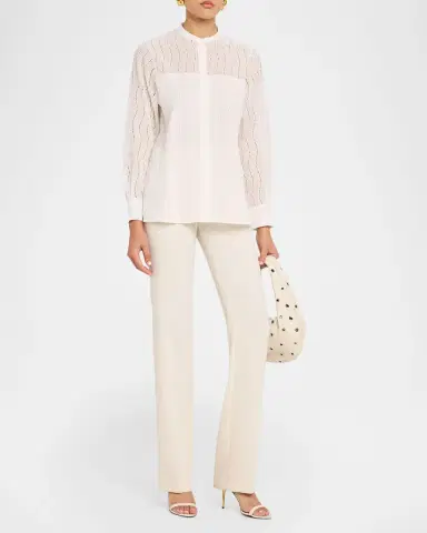 Akris Wave Broderie Anglaise Cotton Voile Blouse | Thumbnail 6 Akris Wave Broderie Anglaise Cotton Voile Blouse | Thumbnail 6