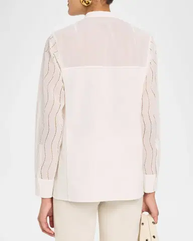 Akris Wave Broderie Anglaise Cotton Voile Blouse | Thumbnail 7 Akris Wave Broderie Anglaise Cotton Voile Blouse | Thumbnail 7