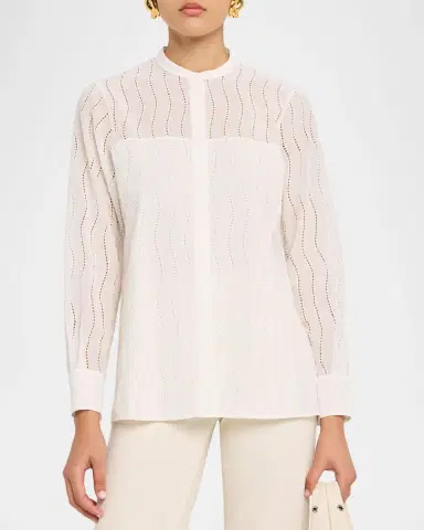 Akris Wave Broderie Anglaise Cotton Voile Blouse | Thumbnail 8 Akris Wave Broderie Anglaise Cotton Voile Blouse | Thumbnail 8
