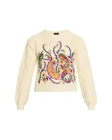 Etro Floral Paisley Embroidered Cotton-Blend Sweater | Thumbnail 1 Etro Floral Paisley Embroidered Cotton-Blend Sweater | Thumbnail 1