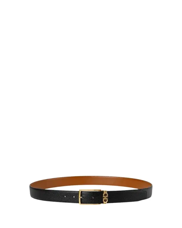 Men's Reversible Hammered Calfskin Gancini-Loop Belt