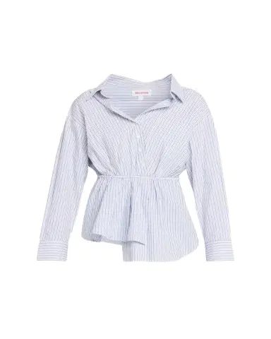 Rosie Assoulin Falling Off-The-Shoulder Striped Button-Down Shirt | Thumbnail 1