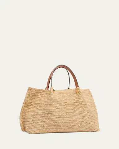 Valentino Garavani Medium Viscose Raffia Rockstud Tote Bag | Thumbnail 3