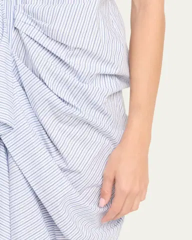 Rosie Assoulin Gathered Ruffle Striped Cotton Midi Shirtdress | Thumbnail 5
