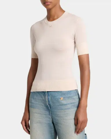 Courrèges Merino Wool Knit Short-Sleeve Top | Thumbnail 8 Courrèges Merino Wool Knit Short-Sleeve Top | Thumbnail 8