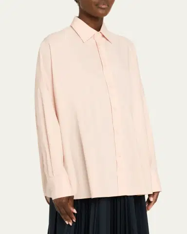 Plan C Oversized Cotton Button-Down Shirt | Thumbnail 4 Plan C Oversized Cotton Button-Down Shirt | Thumbnail 4