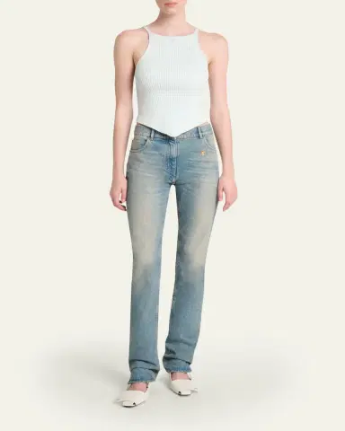 Courrèges Ribbed Sleeveless Point-Hem Crop Top | Thumbnail 2