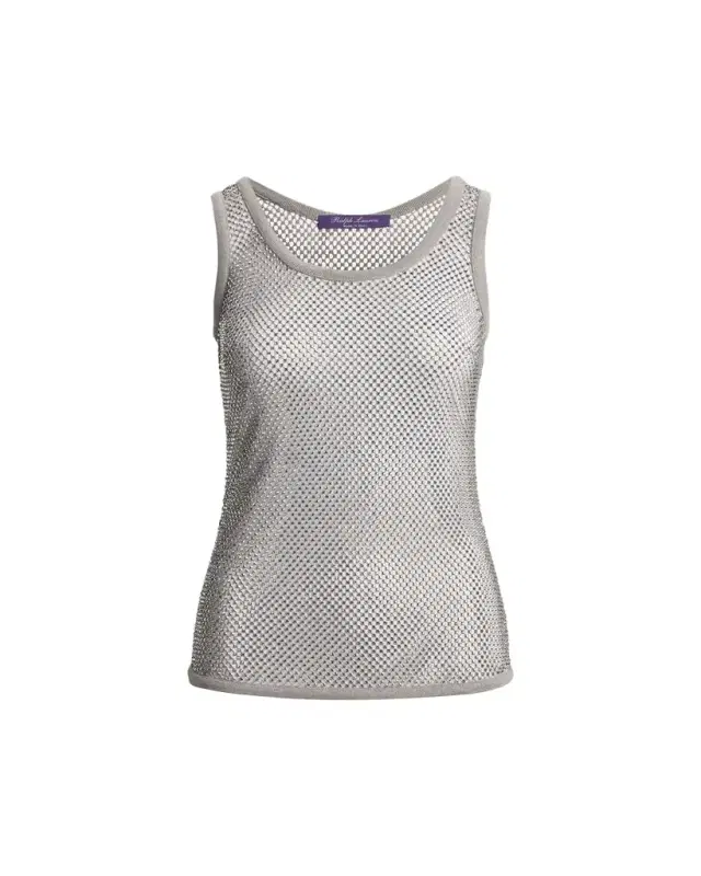 Melony Embellished Mesh Tank Top