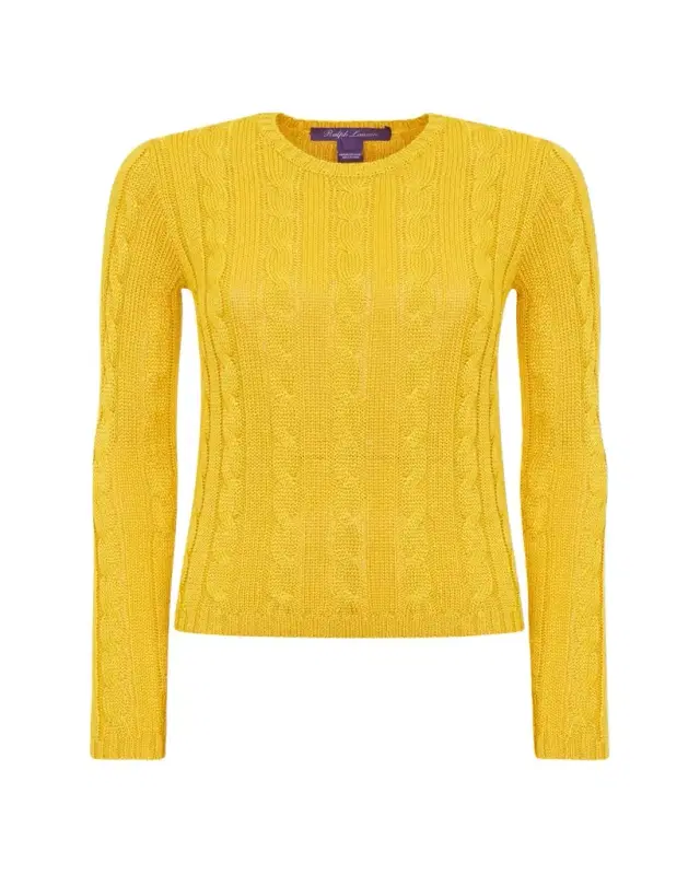 Cable-Knit Silk Crewneck Sweater