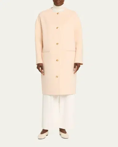 Loulou De Saison Kerry Single-Breasted Wool-Cashmere Oval Coat | Thumbnail 2 Loulou De Saison Kerry Single-Breasted Wool-Cashmere Oval Coat | Thumbnail 2