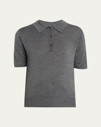 Loulou de Saison Migo Fine Cashmere Polo Sweater | Thumbnail 6 Loulou de Saison Migo Fine Cashmere Polo Sweater | Thumbnail 6